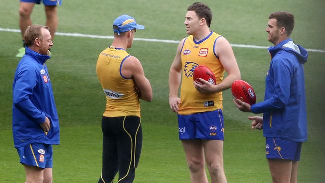 Jeremy McGovern trains before the Grand Final. Picture: Michael Klein