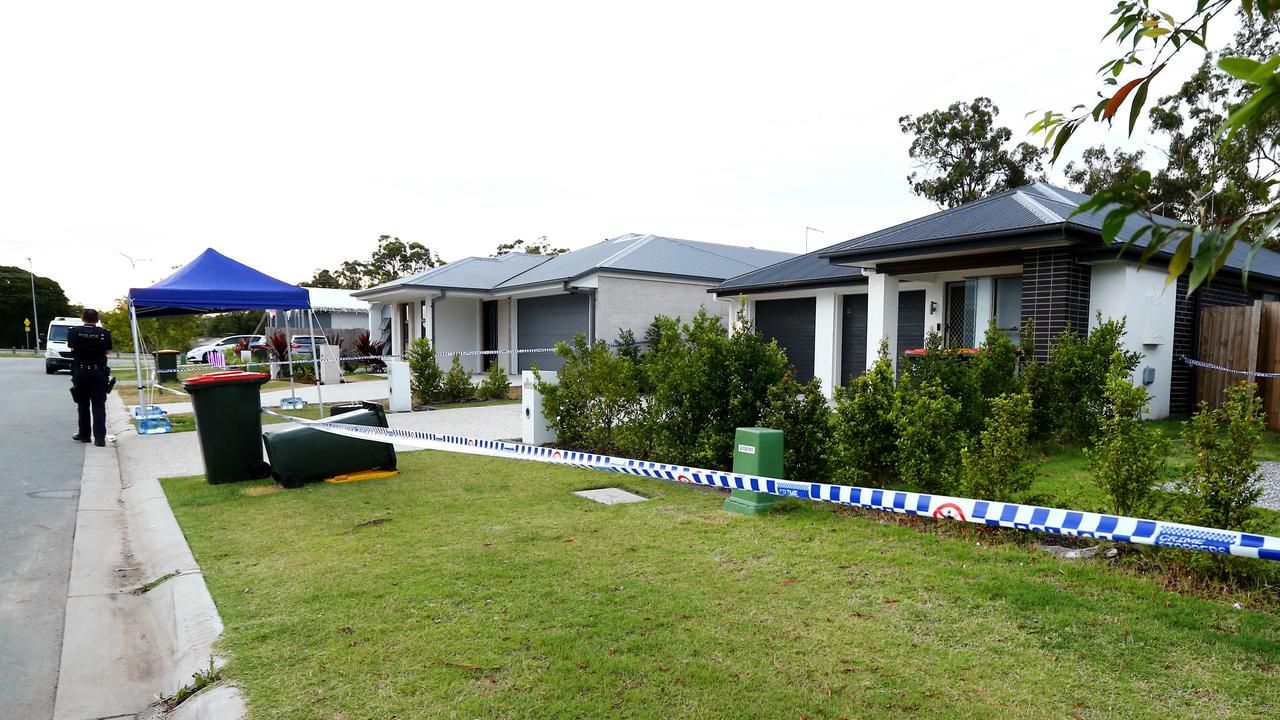 A crime scene has been established after a body was found during a welfare check on Pierro Place in Logan Reserve. Picture David Clark