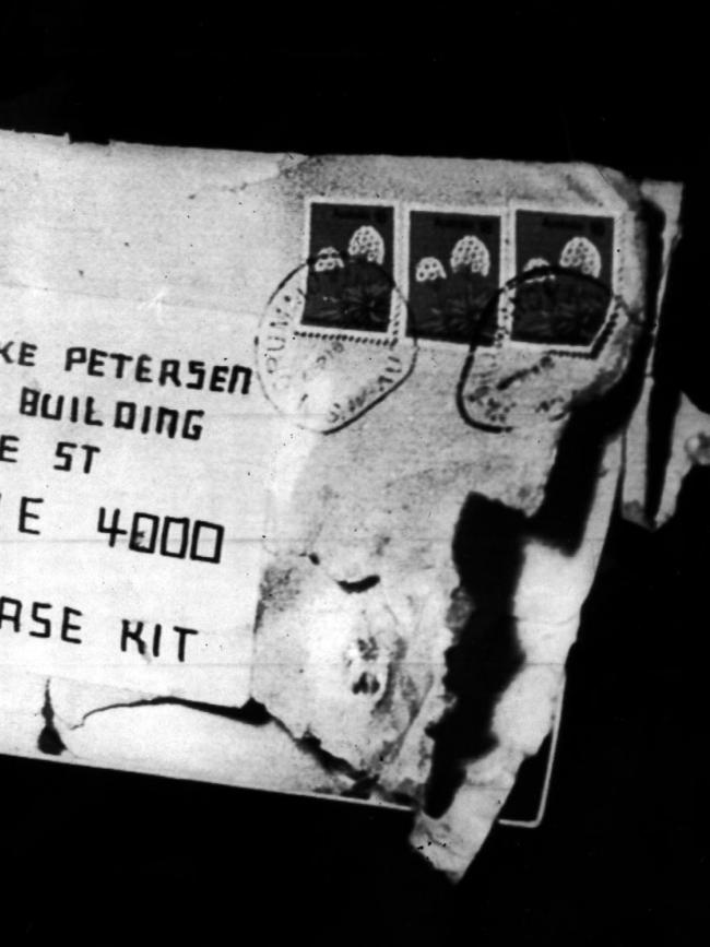 The letter bomb intended for Queensland premier Joh Bjelke-Petersen