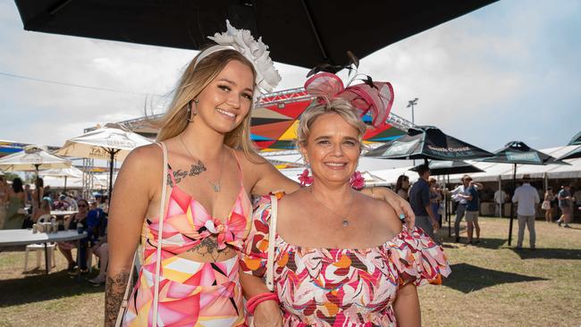 Chelsea Urbaniak and Kristy Urbaniak at the 2023 Darwin Cup. Picture: Pema Tamang Pakhrin