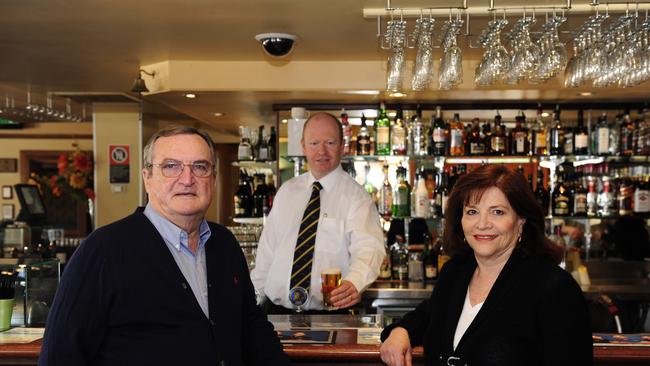 John Thorpe and Trish King (front) with Sean King (back) at the Harbord Beach Hotel back when they celebrated the pubs 33rd birthday.