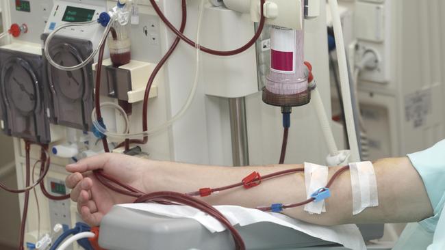 Patient is helped during adialysis session in hospital. Picture: iStock