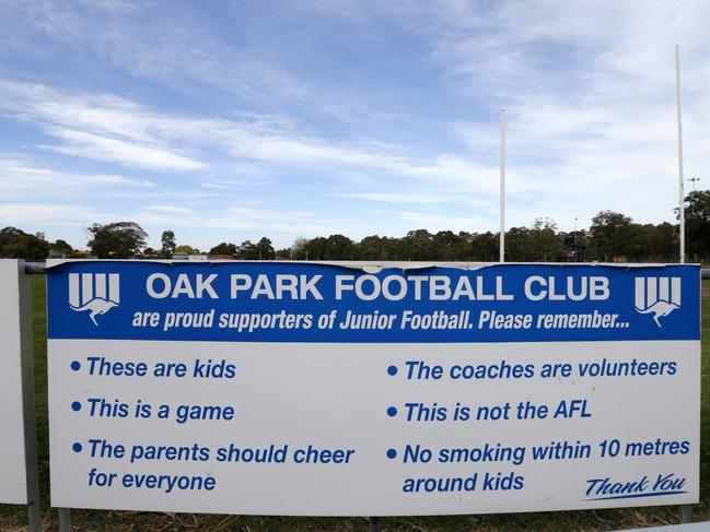 A sign at JP Fawkner Park. Picture: George Salpigtidis