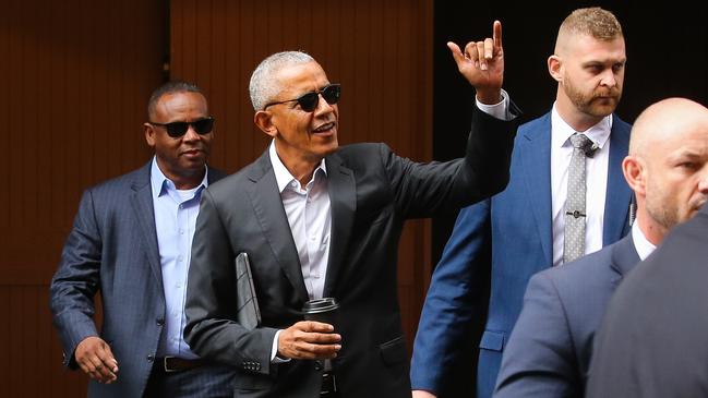 Former US president Barack Obama in Sydney as he visits Australia on a speaking tour. Picture: NCA Newswire / Gaye Gerard