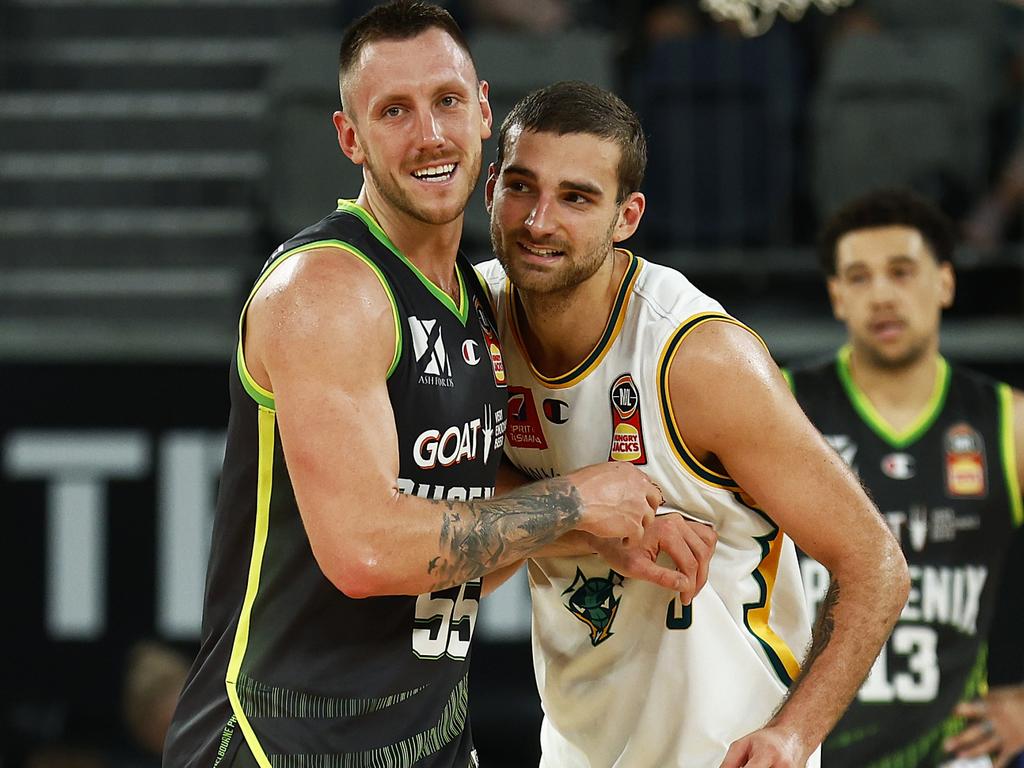 Creek had feisty battles with JackJumpers star Jack McVeigh. Picture: Getty Images