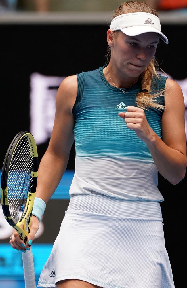 Caroline Wozniacki, of Denmark, in adidas. Picture: AAP 