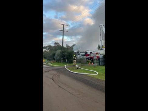 Firefighters battle Curlewis building blaze