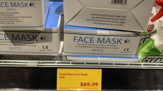 Aldi is selling face masks for $70 per box. Picture: Supplied