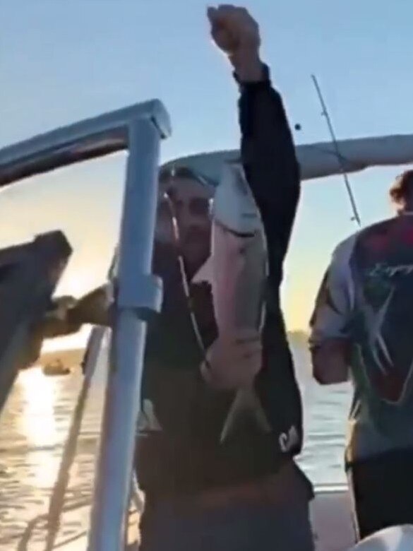 A clip from the fishing video which went viral.