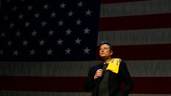 Musk speaks at a town hall in Pittsburgh. Picture: Michael Swensen/Getty Images