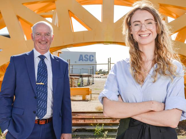 Mechanical engineer Nicole White and Chief Engineer CCSM Maintenance Daniel Miller at ASC Osborne, MAY 12, 2023. Picture: Brenton Edwards