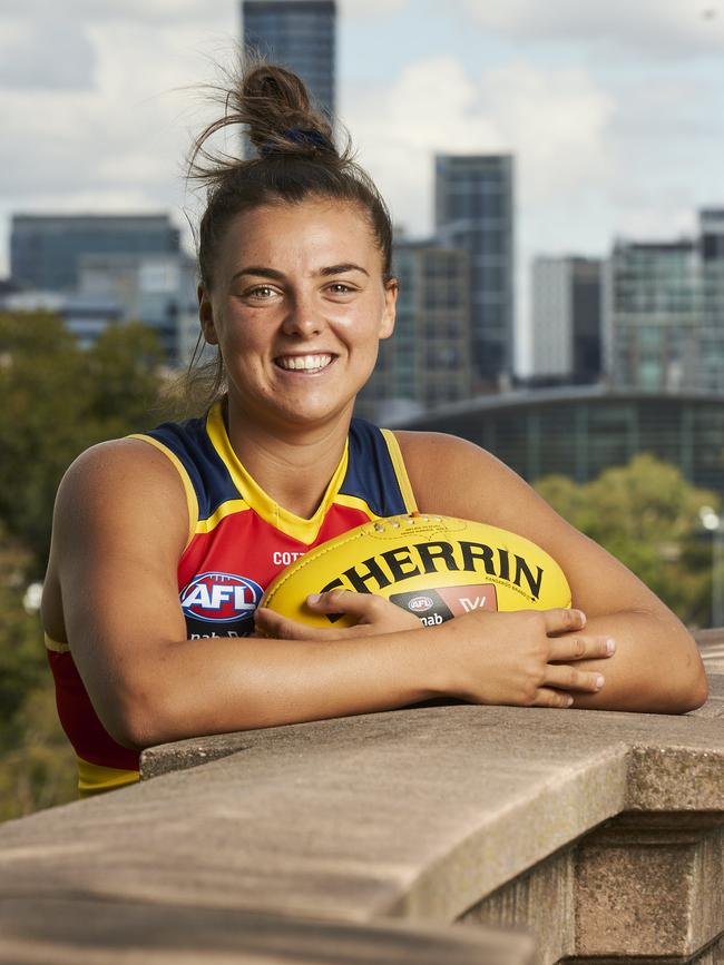 Marinoff in North Adelaide, ahead of celebrating 50 games against Collingwood on Sunday. Picture: Matt Loxton