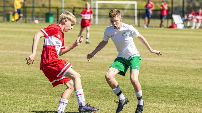 Sam Flannery, right, and PBC SHS’s Tate Baldwin are Queensland under 16 representative.