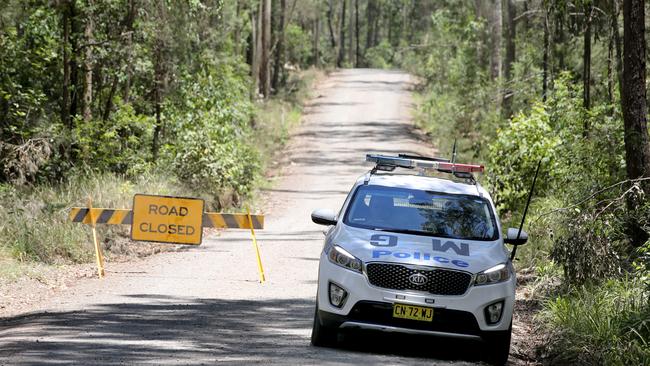 Police at the spot where Tyron Beauchamp’s remains were found. Picture: Nathan Edwards