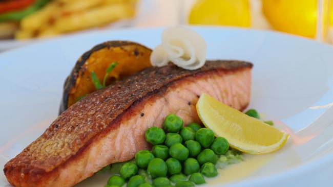 Cafe 44’s salmon with pumpkin and peas. Picture: Jenifer Jagielski