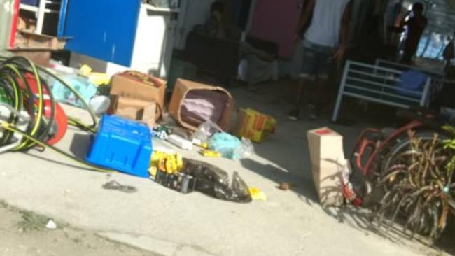 Asylum seekers say their belongings were rifled through and put in rubbish bins. Picture: Picture: GetUp