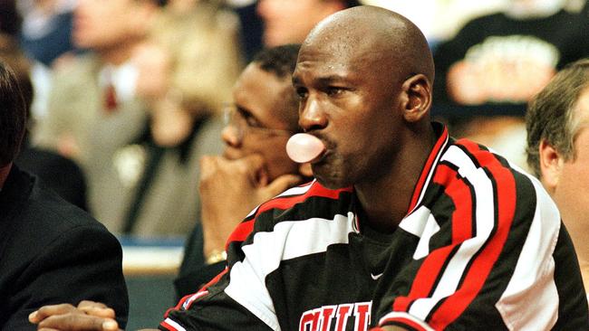 Michael Jordan’s competitive streak was on full display in his stoush with Steve Kerr. Picture: AFP