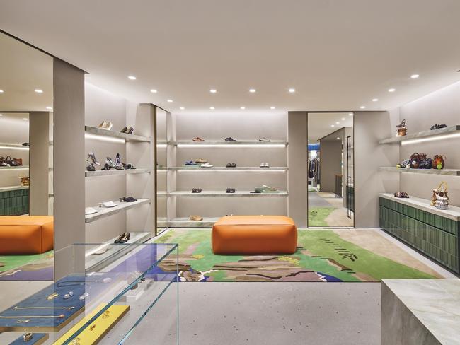 The new Loewe flagship takes cues from its global Casa Loewe concept and features furnishings such as Berin club chairs and Gerrit Thomas Rietveld’s Utrecht armchairs.
