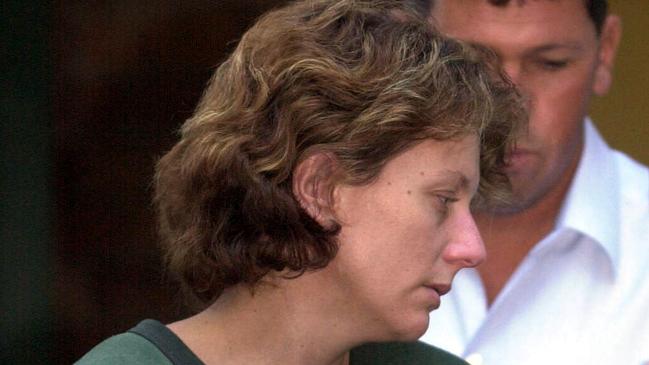 NSW mother Kathleen (Kathy) Megan Folbigg outside court after having bail refused for charges of murdering her four infant children 23 Apr 2001.  murder