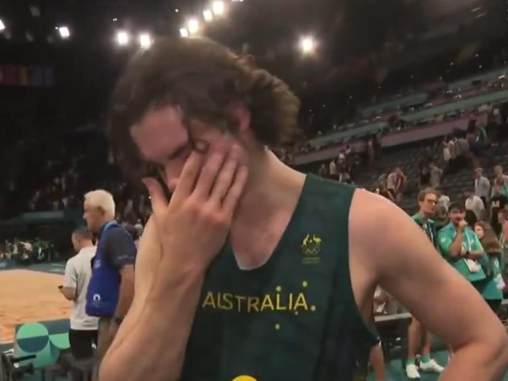 Josh Giddey has fought back tears after the Boomers’ Olympic campaign came to a heartbreaking end in Paris.