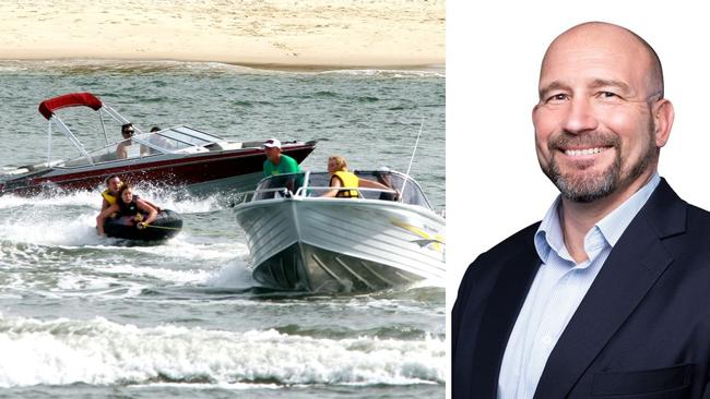 Maritime Safety Queensland's Angus Mitchell is answering questions about Queensland's boating ban. Photo: Courier Mail