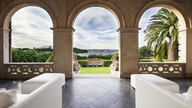 The grand Sydney mansion looks out over Sydney Harbour.