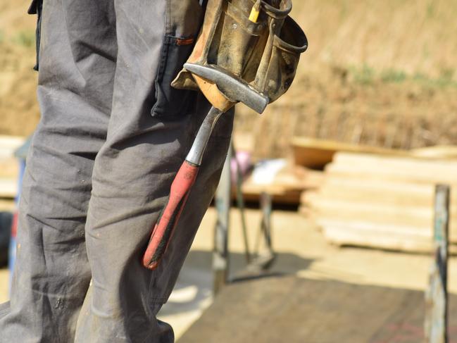 Construction, tradesman, tradie, building, site, worker, high-vis, hi-vis, crane, generic shots.