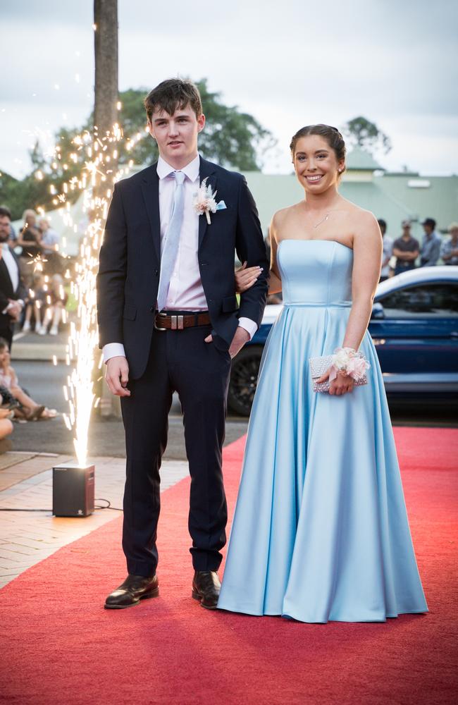 Tom Gray and Mehar Fegan arrive at Toowoomba Anglican School class of 2024 school formal. Friday, November 15, 2024. Picture: Christine Schindler