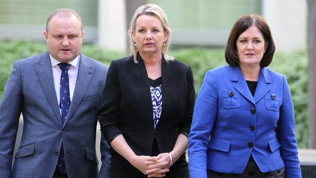 Jason Wood, Sussan Ley and Sarah Henderson. Picture: Gary Ramage