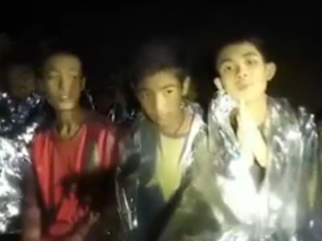 A Thai Navy Seal said the 12 boys had more energy after eating. Picture: Thai NavySeal