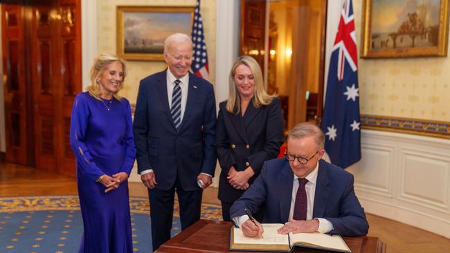 Joe Biden told a story to welcome Mr Albanese to the White House as an example of what Australia and America can do “when we stand as one”. Picture: Prime Ministers Office