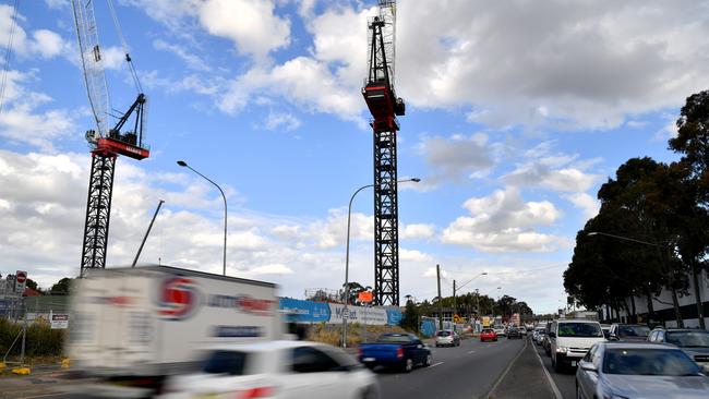 The West Connex construction site on Parramatta Road in Ashfield. Pic: AAP Image/Joel Carrett