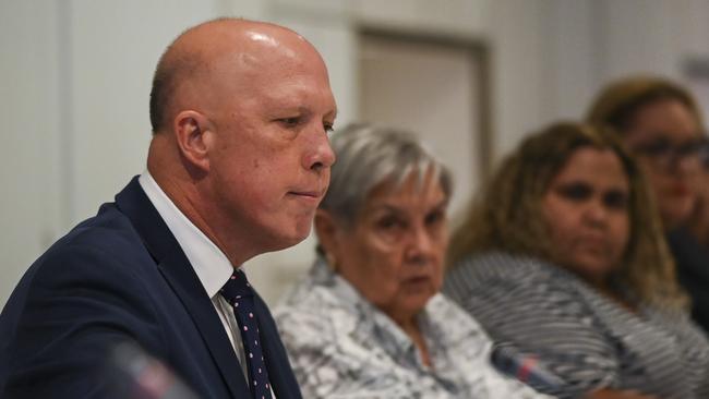 Opposition Leader Peter Dutton at a Referendum Working Group meeting at Parliament House in Canberra. Picture: NCA NewsWire/Martin Ollman