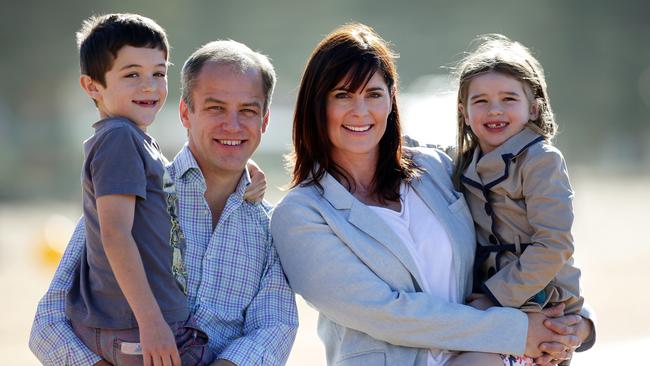 Ms Wicks’ warm personality began to shine through in her second term of government. Pictured here with her husband Chris and children Oscar and Mollie-Joy. Photo: Sue Graham