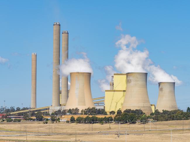 Close-up view of a huge coal-fired power station