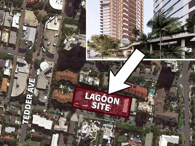 Where Lagoon development will be built in Main Beach.