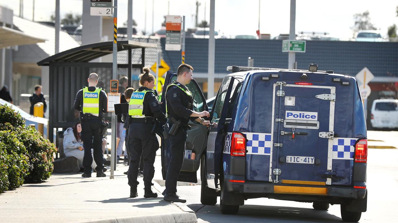 Police conducted a similar operation at Corio Village last week. Photo: Alison Wynd.