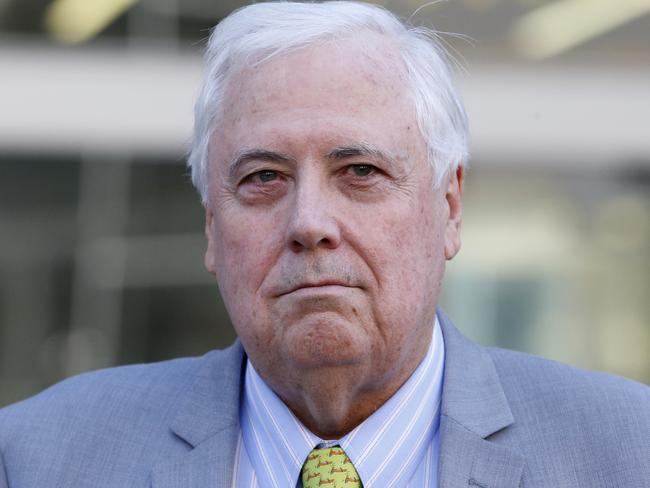 Clive Palmer speaks to the media during the lunch break from the Supreme Court in Brisbane, Friday, September, 15, 2017. The court heard Palmers elusive nephew is being paid more than $8000 a fortnight by one of his companies. (AAP Image/Regi Varghese) NO ARCHIVING