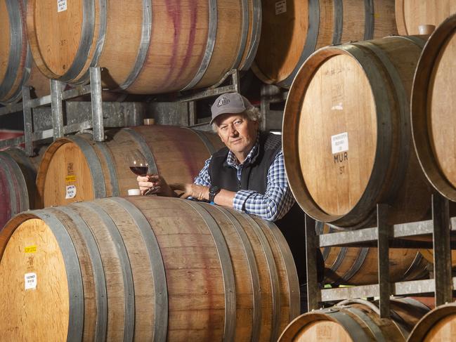 The wine industry is particularly vulnerable to any China trade ban. Rob Dolan at his winery in Warrandyte, Victoria. Picture: Rob Leeson