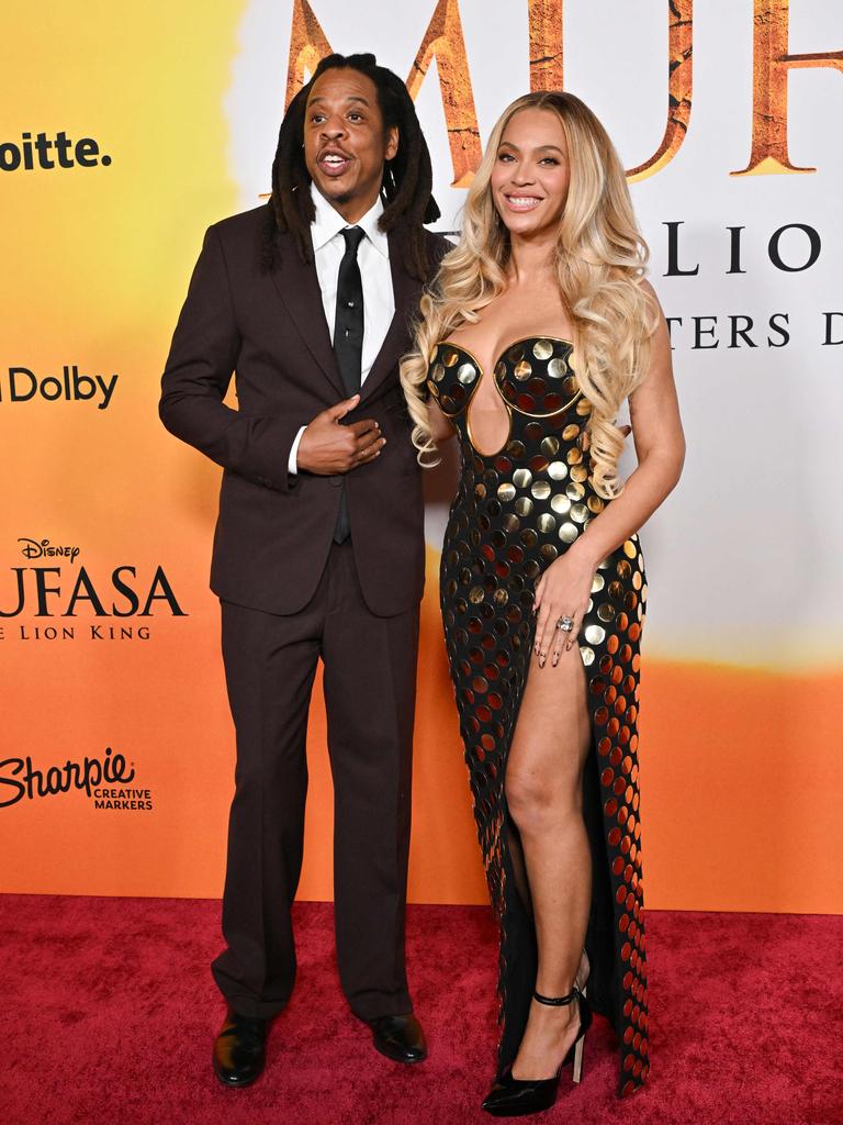 US rapper Jay-Z and US singer-songwriter Beyonce attend the world premiere of Disney's "Mufasa: The Lion King". (Photo by Lisa O'CONNOR / AFP)