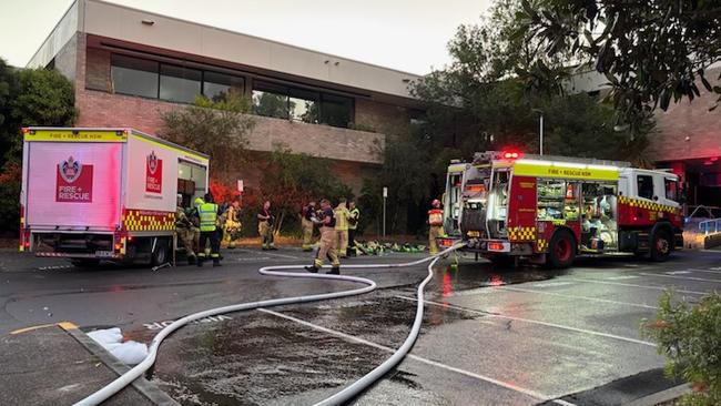 Fire damaged part of the Lake Macquarie council chambers at Speers Point on November 27, 2024. Picture: Lake Macquarie City Council.