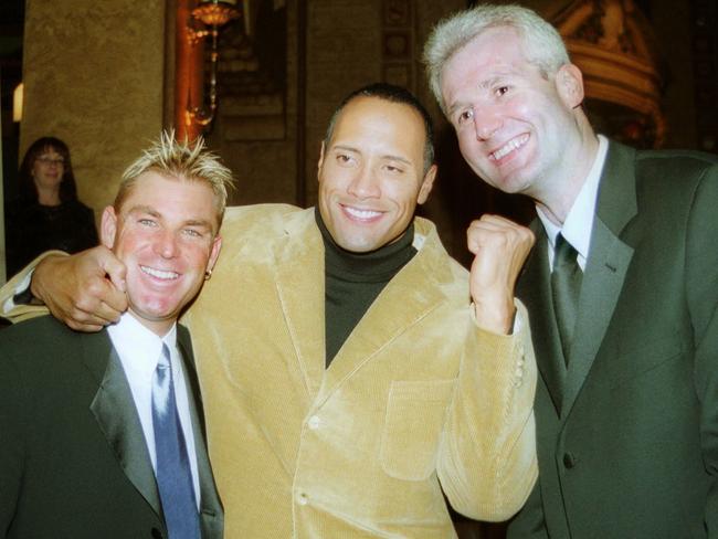 Warnie, The Rock when he was The Rock, Shane Warne and Andrew Gaze.