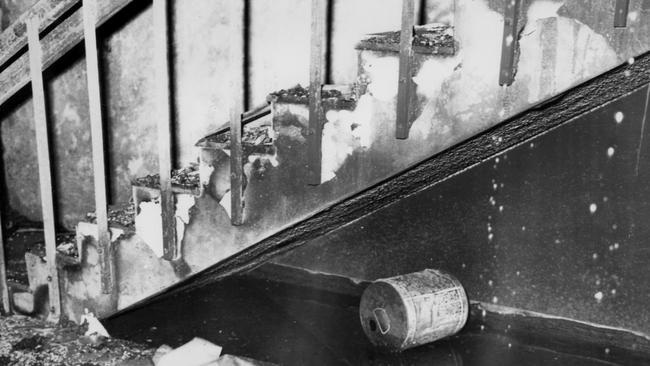 The drums of petrol used to ignite the blaze at the Whiskey Au Go Go nightclub.