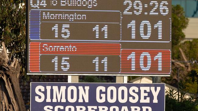 The final score at Mornington. Picture: Craig Barrett