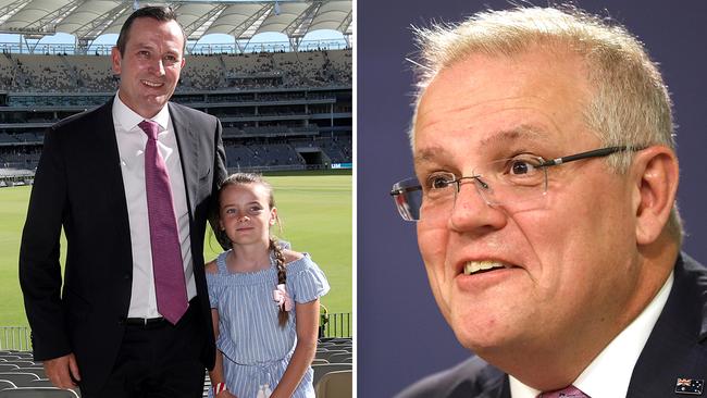 Amelia McGowan, the daughter of WA's Labor Premier Mark McGowan, enjoys a regular chat with Prime Minister Scott Morrison.