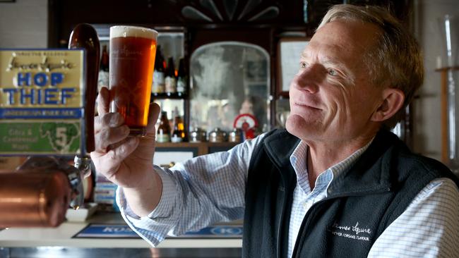 Dr Chuck Hahn at the Malt Shovel Brewery in Camperdown with his new brew Hop Thief.