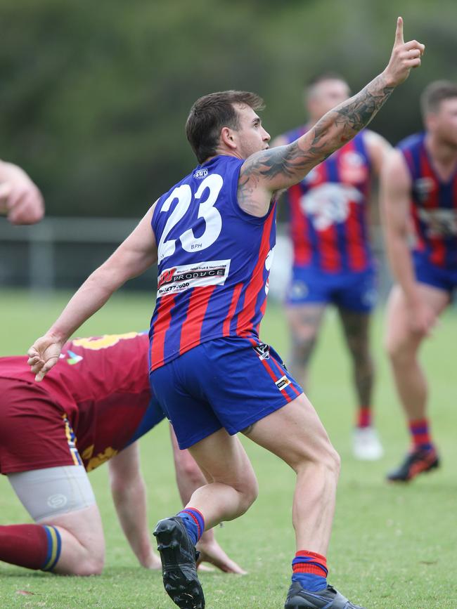 Football GDFL: Belmont Lions v Bell Post Hill Bell Post Hill 23 Jordan Sabell kicks a goal Picture: Mark Wilson