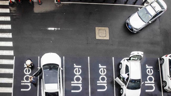 The rideshare pick-up zone at Sydney Airport in Mascot. Picture: NCA NewsWire / Jenny Evans