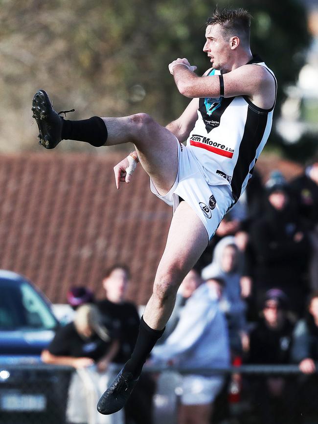 Josh Fox kicks a goal for the Port. Picture: NIKKI DAVIS-JONES