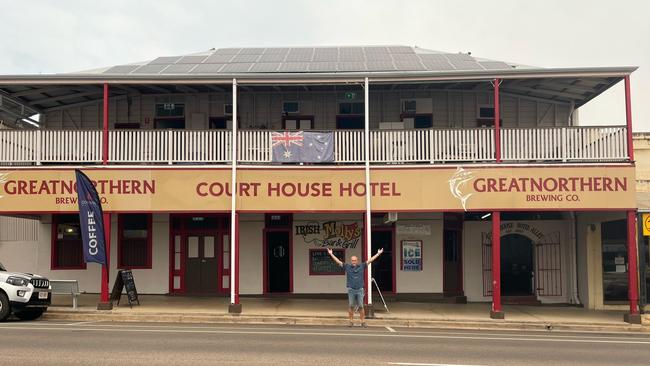 Mark McPherson outside his new pub, Charters Towers' Court House Hotel. Picture: Supplied.